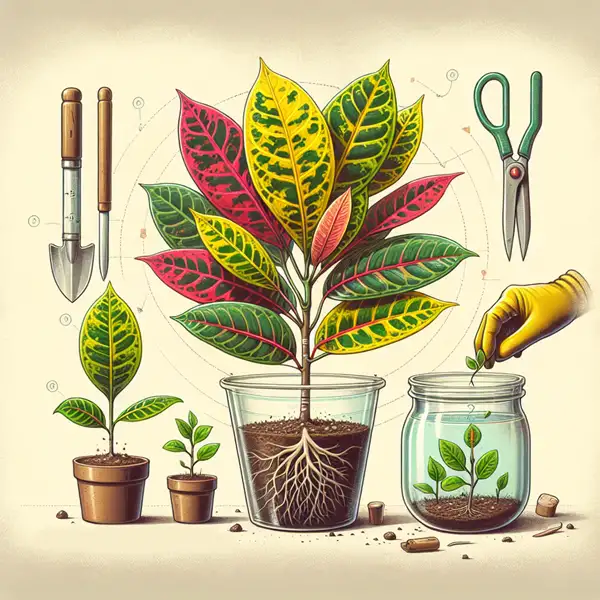 all steps infographics of croton plants propagation