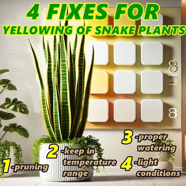 how to fix snake plants turning yellow