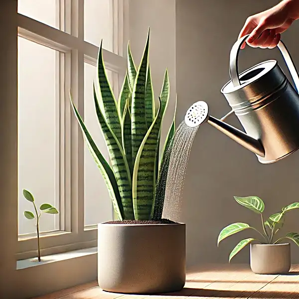 how to water a snake plant