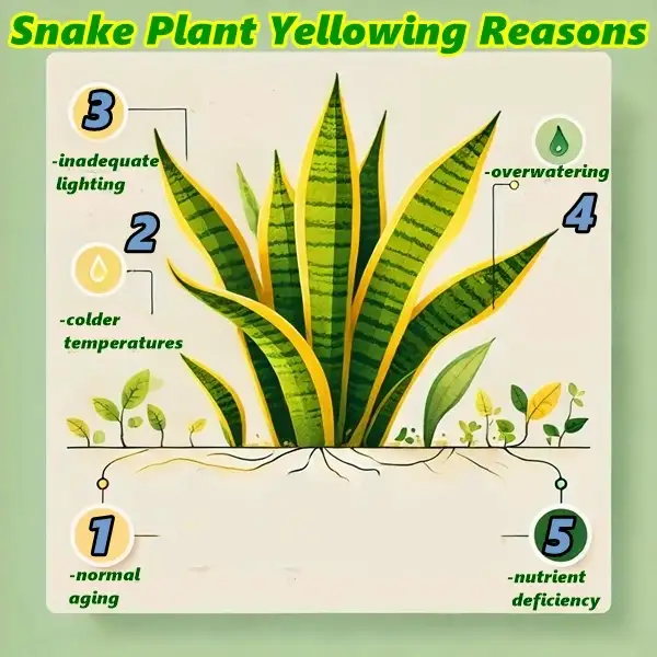 reasons of snake plants turning yellow