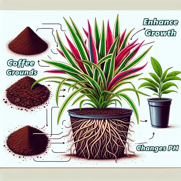 spider plants and coffee grounds